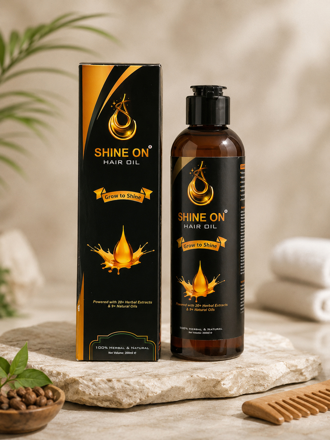 Shine On Hair Oil – 100% Natural Herbal Hair Growth Oil | Growth & Shine ✨